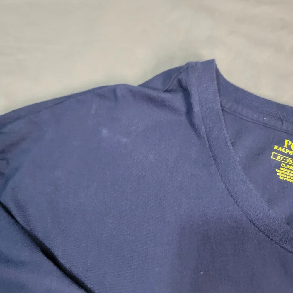 Polo Ralph Lauren Shirt Men's 2XLT Blue Big & Tall Short Sleeve Big Pony Paint